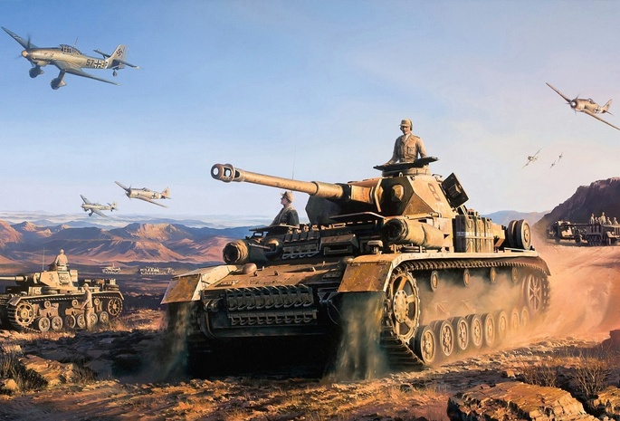 Рисунок, panzerkampfwagen iv, pz.kpfw. iv, немецкий, средний танк