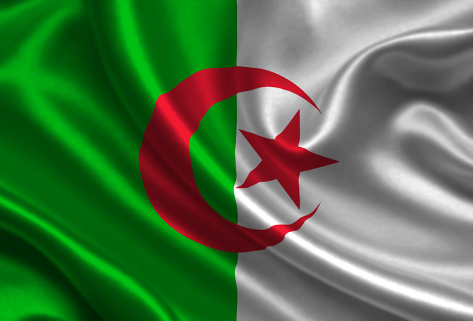 Algeria, satin, flag
