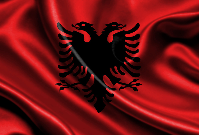 Albania, satin, flag