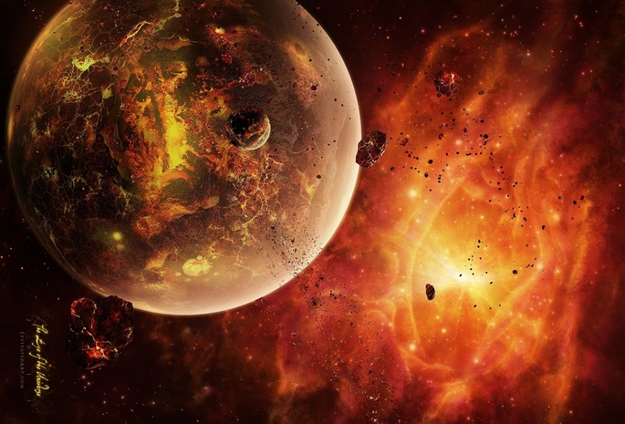 Раскаленная планета, dead sistem, астероиды