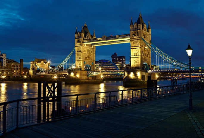 night, river, city, light, лондон, england, lantern, thames, London, uk, tower bridge