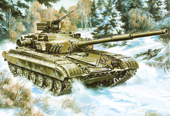 обт, т-64б, танк, Рисунок, ссср