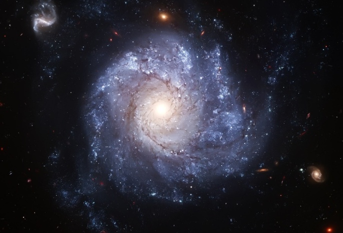 Галактика, хаббл, анфас, телескоп, спиральная