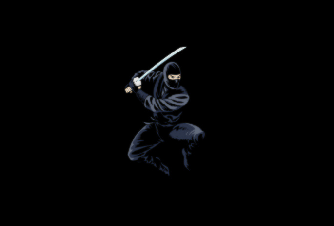 Ниндзя, темный фон, black, ninja, меч