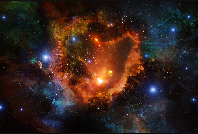 nebula, туманность, Космос, арт, звезды, art, space