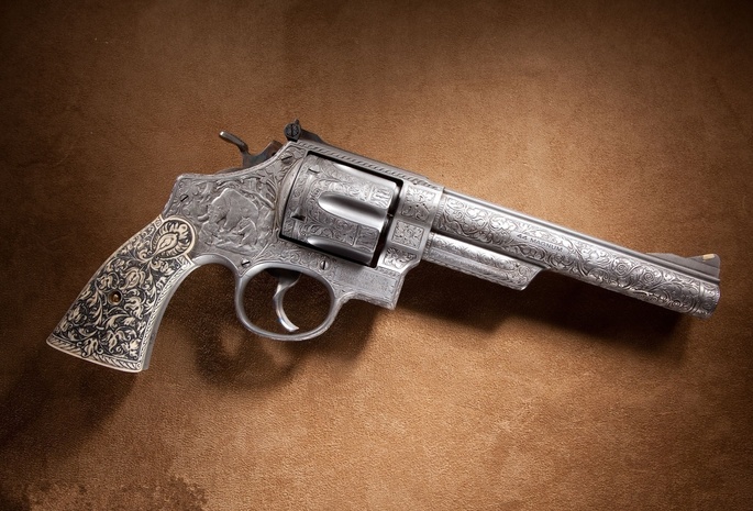 револьвер, гравировка, старина, Magnum 44