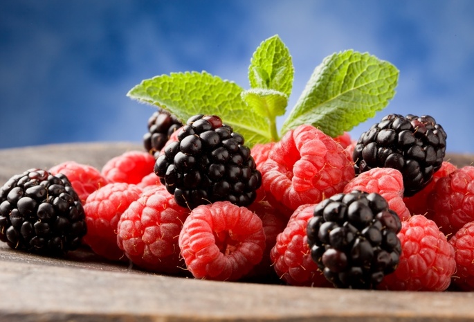 Малина, blackberry, ягоды, ежевика, raspberry, листочки