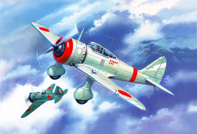 nakajima ki-27b, японский, одноместный, самолёты, Небо