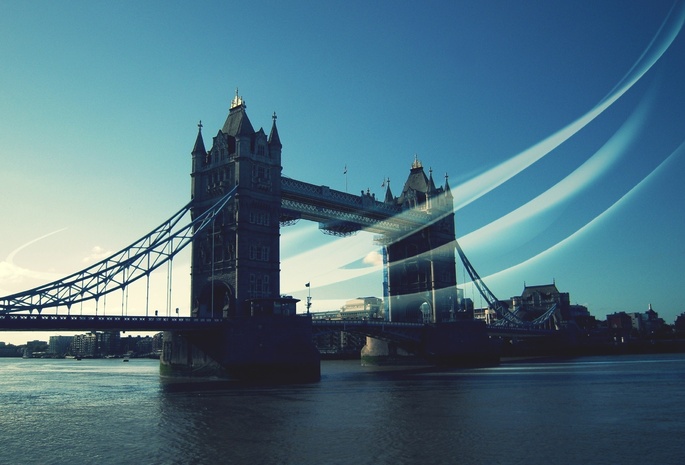 мост, река, Темза, архитектура, утро, Англия