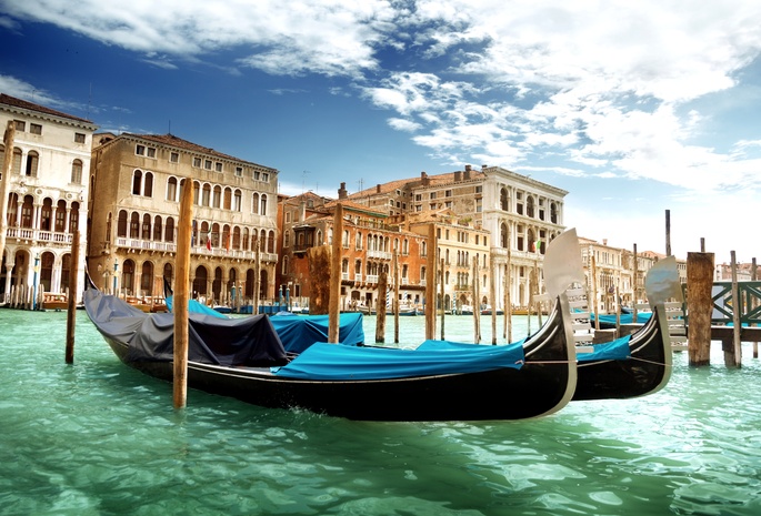 венеция, италия, гондолы, вода, Venice, гранд-канал, canal grande