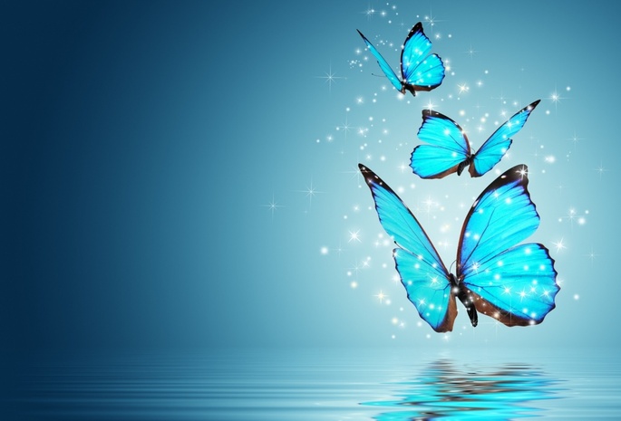 минимализм, вода, креатив, отражение, бабочки, butterfly