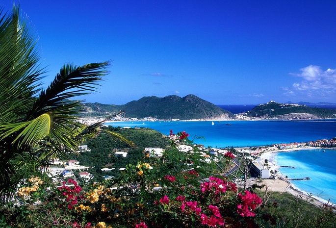 Карибы, острова, океан, побережье, курорт, растительность, цветы, отдых