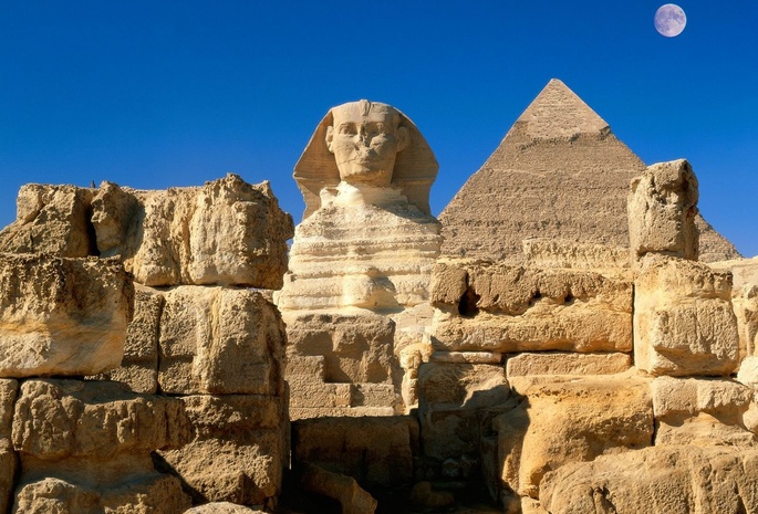 Египет, пирамида, сфинкс, пустыня