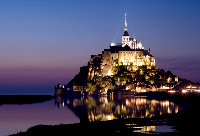 нормандия, mont saint-michel, castle, normandy, франция, France, island