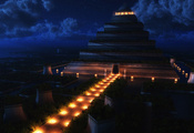 ночь, Пирамида, храм