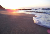 волна, лето, пена, солнце, море, природа, пляж, берег, Песок, свет
