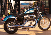 город, Harley-davidson, дорога, мотоцикл