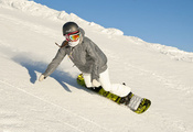 сноубордист, сноубординг, горы, зима, девушка, снег, спуск, Snowboard, ратр ...