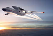 Ан-225, небо, буран, полет, облака, самолёт, мрия