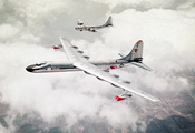 b-29, usaf, самолёта, небо, земля, Два, бомбардировщики