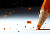 Макро, карандаш, оранжевый