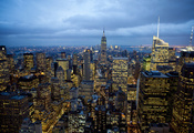 new york city, дороги, Города, небоскрёбы, огни, нью-йорк, rockefeller cent ...