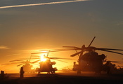 солнце, Вертолеты, закат