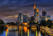 Франкфурт-на-майне, германия, лето, небо, рассвет