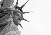 Nyc, чб, статуя свободы, крупный план, new york city, liberty