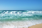 песок, пляж, Море, волны, лето, небо