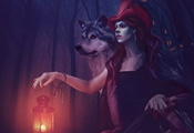 волк, Красная шапочка, ключи, фонарь