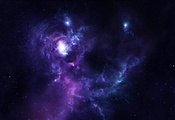 свет, туманность, Evera nebula, планеты, звезды