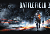 солдат, Battlefield 3, боец, поле сражений, танк