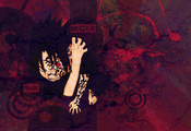 Sasuke, саске, naruto, злой, печать, red, наруто, красный