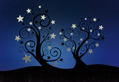 деревья, звезды листья, Starleaves, звезды