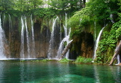 Водопад, зелень, природа, , вода, пейзаж