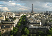 улицы, Франция, город, париж, эйфелева башня