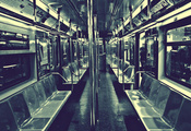 перила, вагон, Нью-йорк, метро, сидения