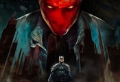 red skull, плащ, маска, готэм-сити, Batman, супергерой