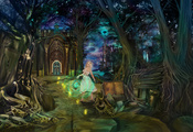 wonderland, night, ancient book, magic, fairytales, gates, fantasy, Dreamke ...