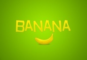 минимализм, Банан, зелёный, фрукт, надпись