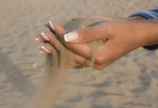 руки, Песок, пальцы