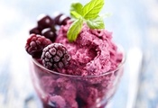 малина, мята, tutti-frutti, мороженое, Raspberry, макро