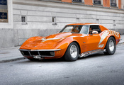 muscle car, Chevrolet, авто, оранжевый, corvette