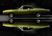 авто, charger, 1968, Машина, car, dodge, зеленая