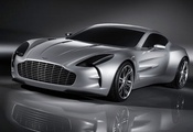 серебро, отражение, one 77, Aston martin