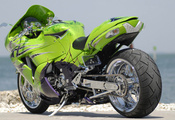 green, Zx14, bike