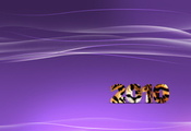 тигр, полосы, волны, 2010, фиолетовый, новый год, линии