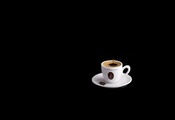 черный фон, чашка, Кофе