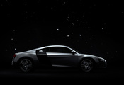 ночь, r8, Audi, профиль